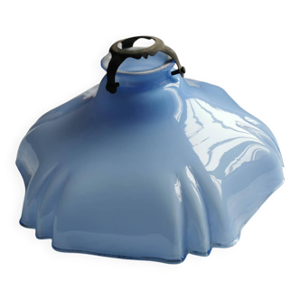 blue glass light fixture