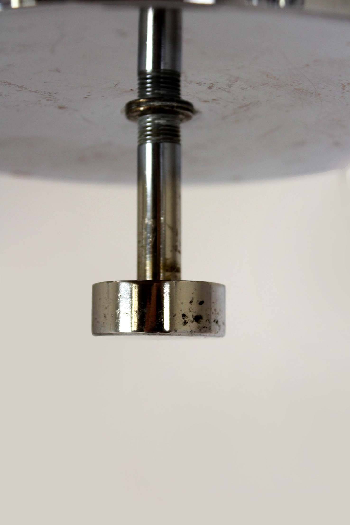 Lustre Art Déco Bauhaus chromé de Napako, ancienne Tchécoslovaquie, 1940