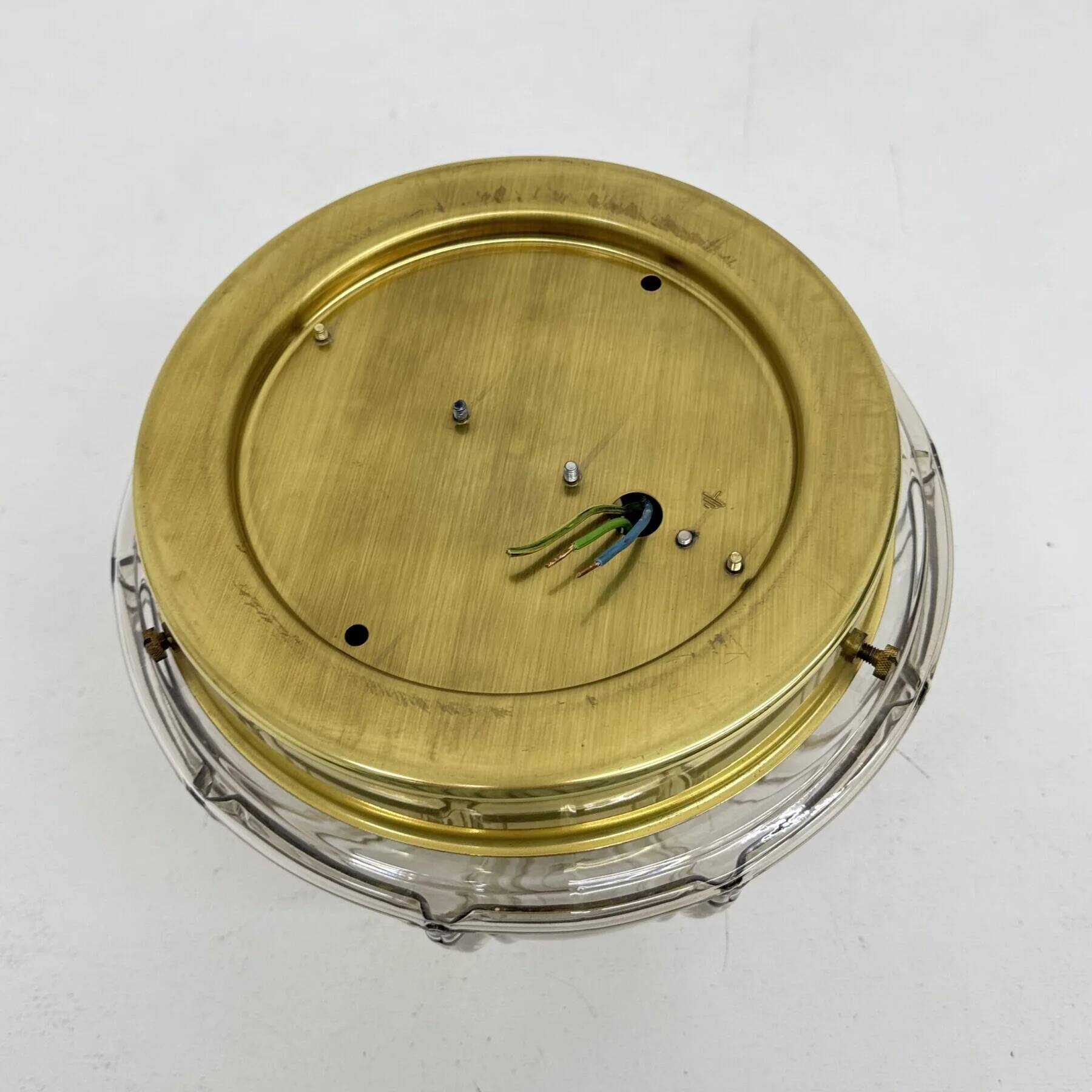 Limburg Galshütte topaz toned glass flush mount wall light or sconce, 1970s, Germany