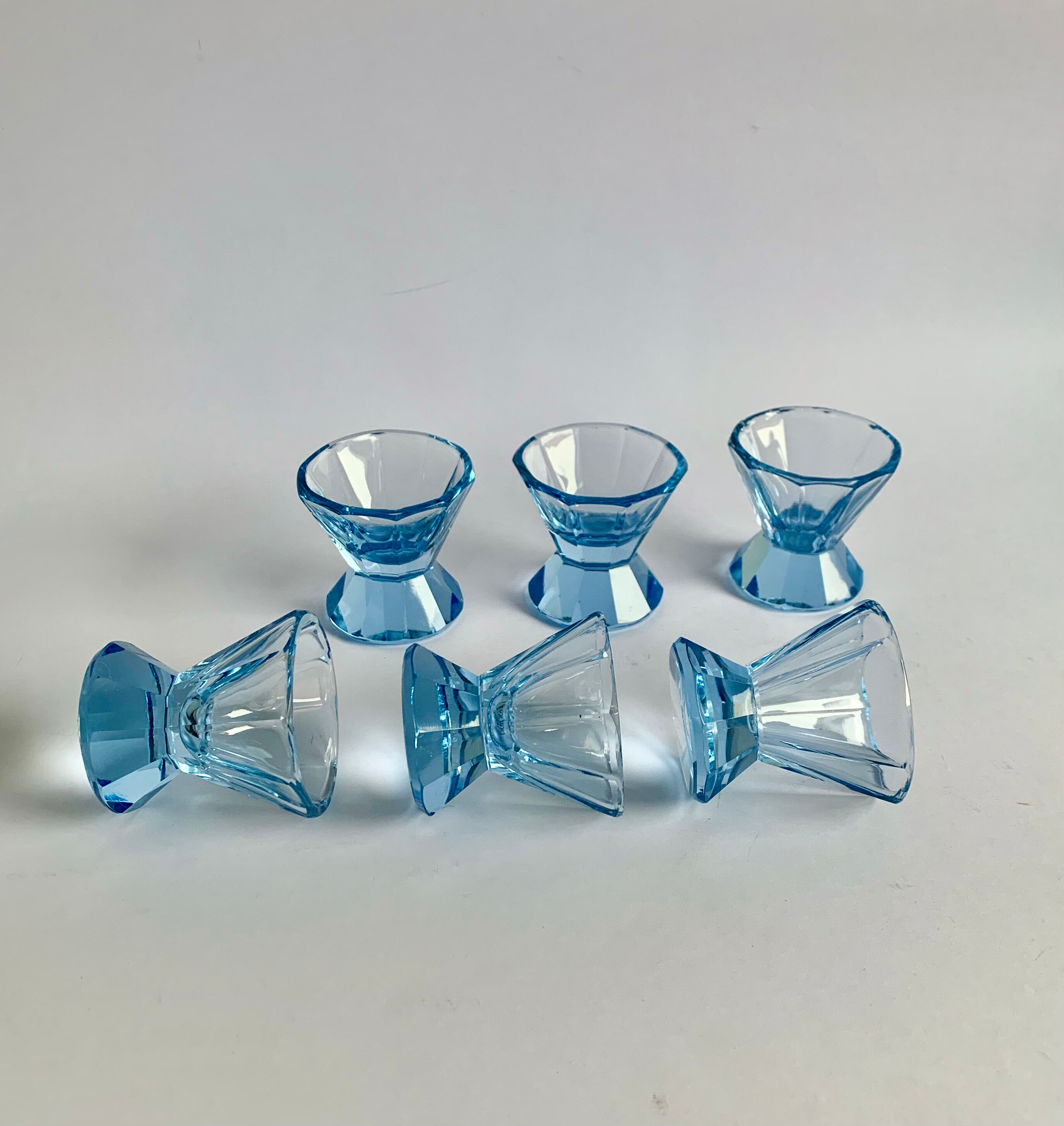 Art deco glasses, set of 6, 1940s