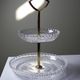 Silent servant/vintage display in moulded crystal & gilded metal from the 1970s-1980s