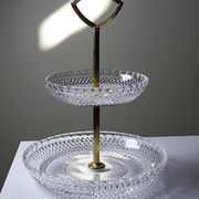 Silent servant/vintage display in moulded crystal & gilded metal from the 1970s-1980s
