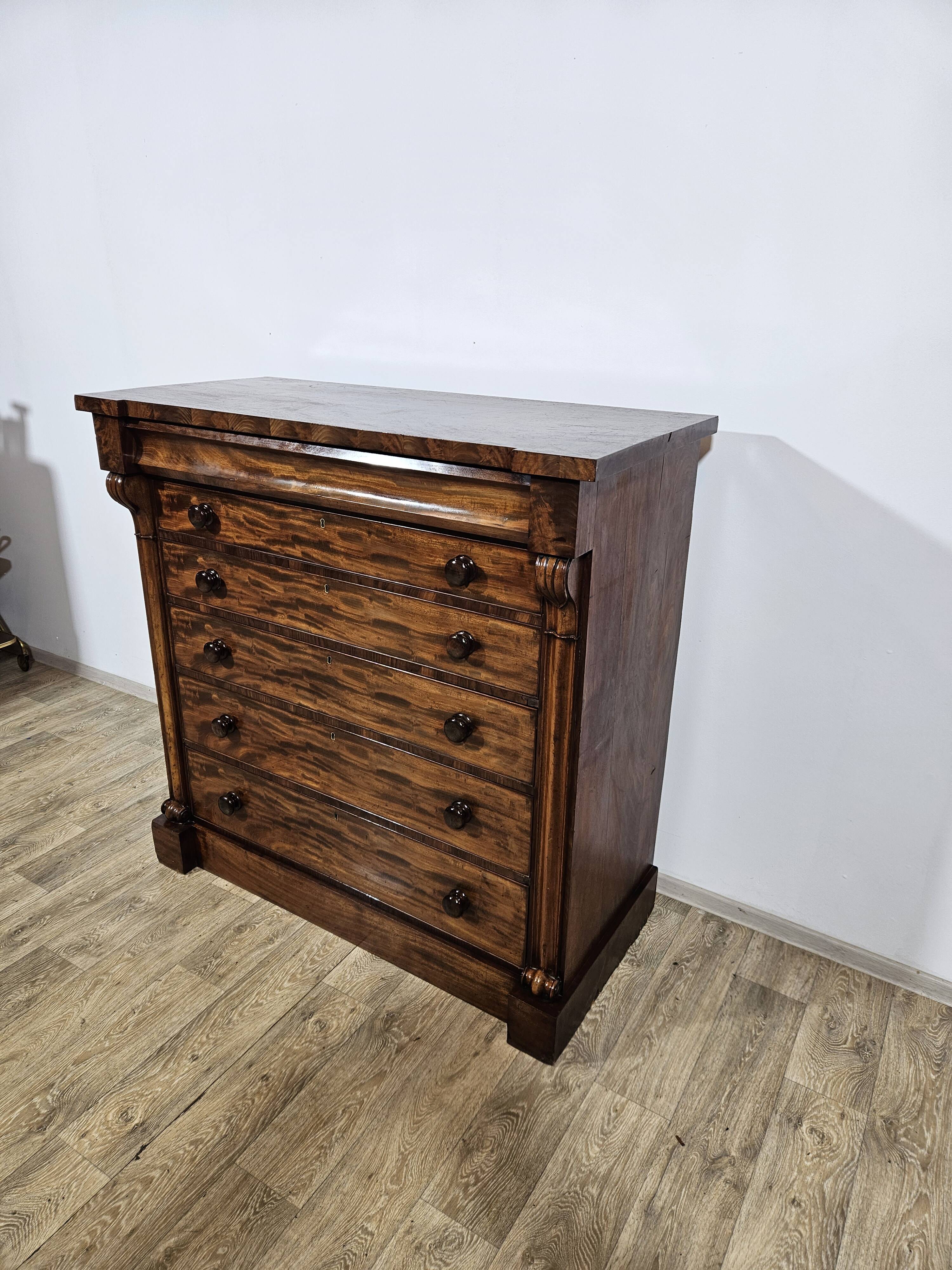 Chiffonier commode Biedermeier/Mahogany, première moitié du 19e siècle