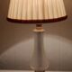 Old small lamp to put foot opaque glass, golden metal base