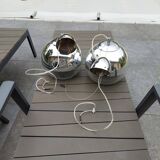 Set of 2 glass globes.style 70's vintage
