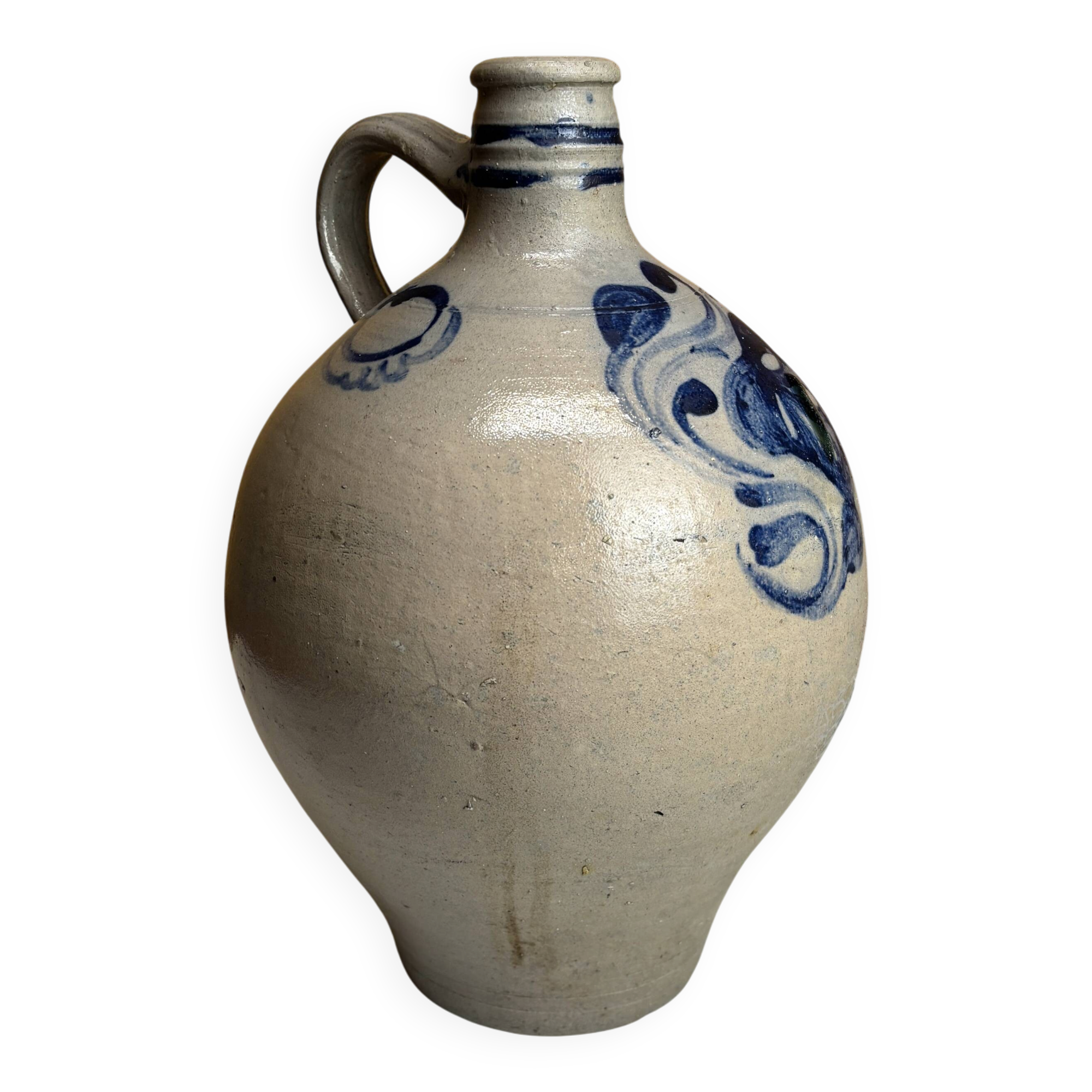 Old oil bottle in Alsatian stoneware
