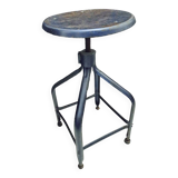 Height-adjustable industrial metal stool