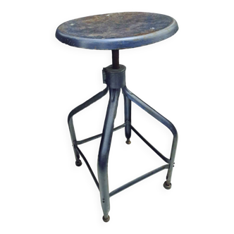 Height-adjustable industrial metal stool