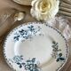 9 assiettes dépareillées en terre de fer bleue