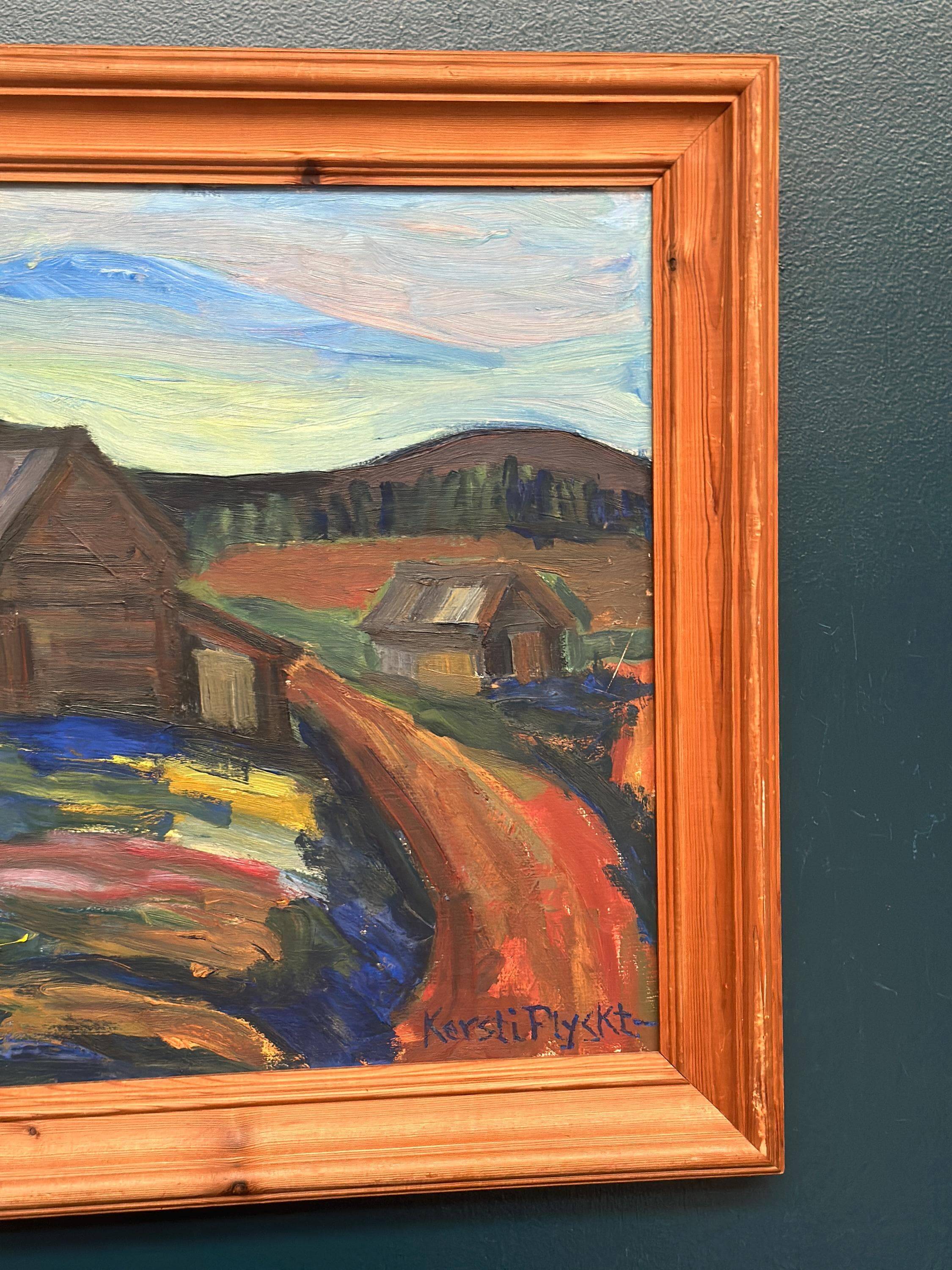 Original Swedish Oil on Panel – “Mountain Landscape” by Kersti Flyckt