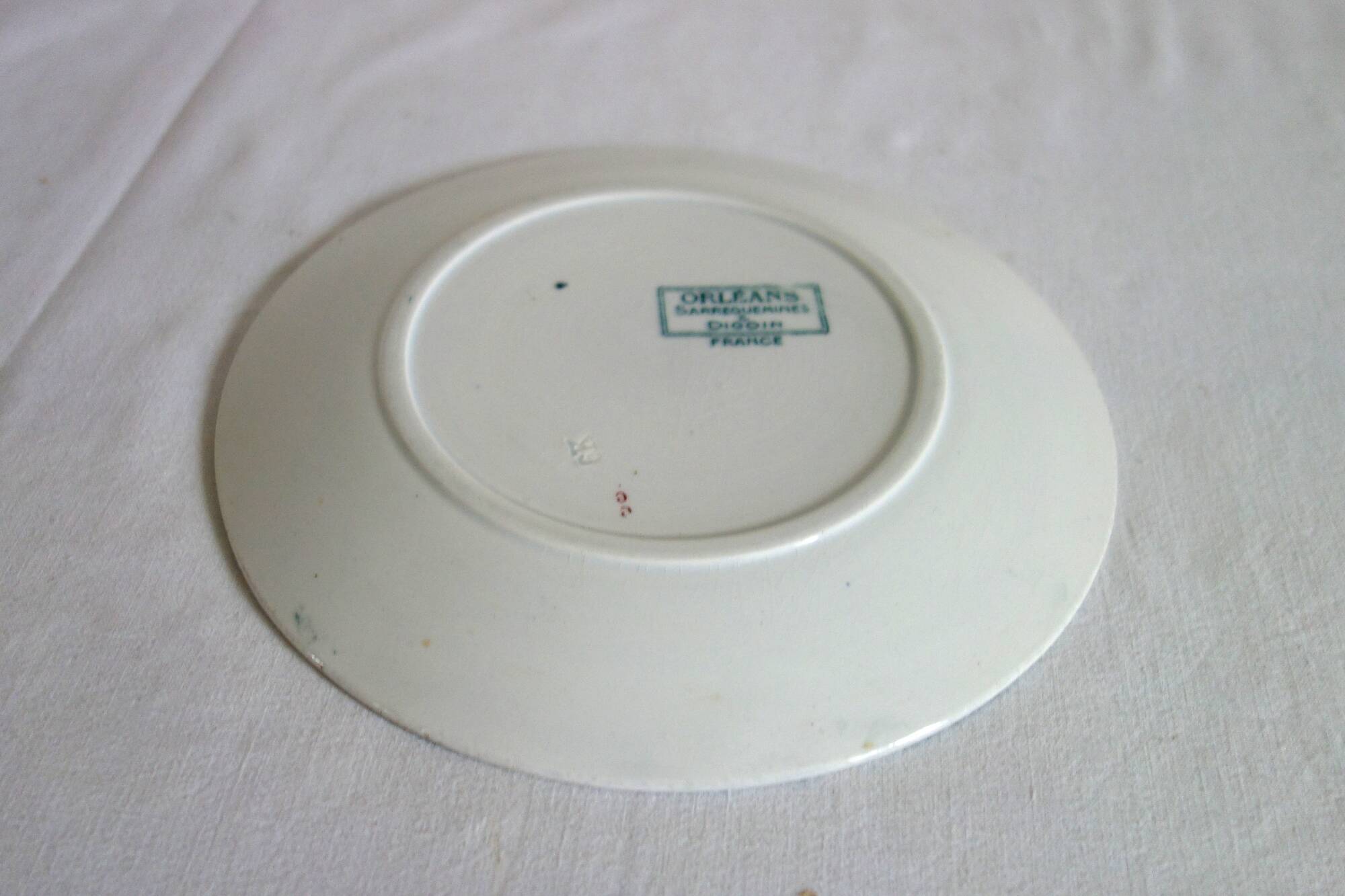 7 old Sarreguemines Orléans dessert plates