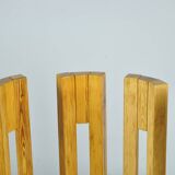 LAUKAAN PUU / brutalist pine dining table chairs “Rantasipi” / Finland 70s