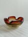 Murano style blown glass cup, multi-colored red gradient ashtray