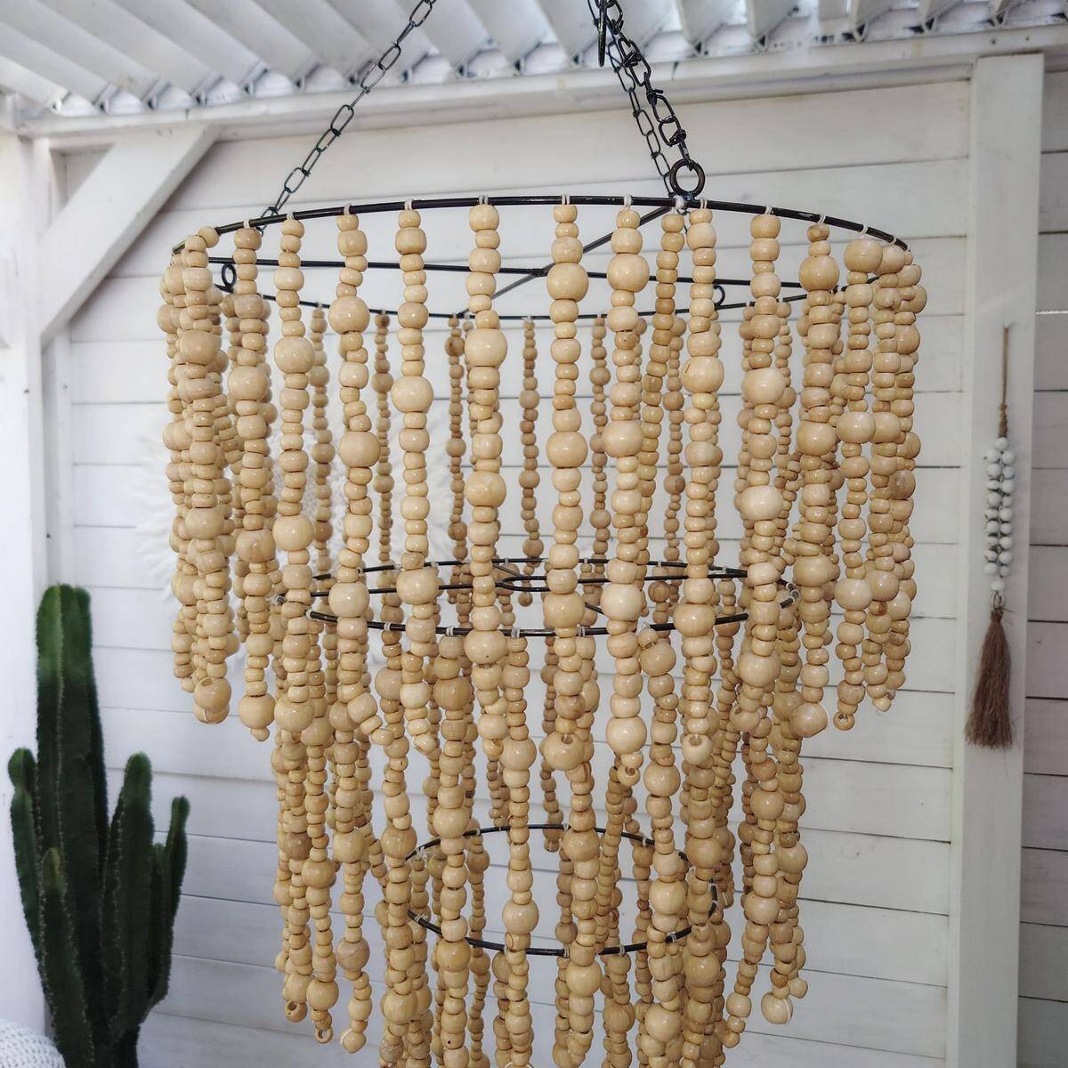 Chandelier - wooden bead pendant light