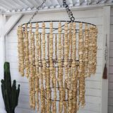 Lustre - suspension en perles de bois