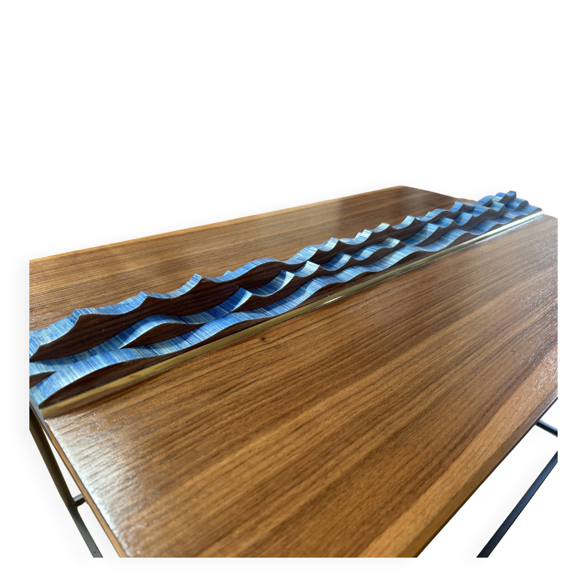 Walnut straw coffee table