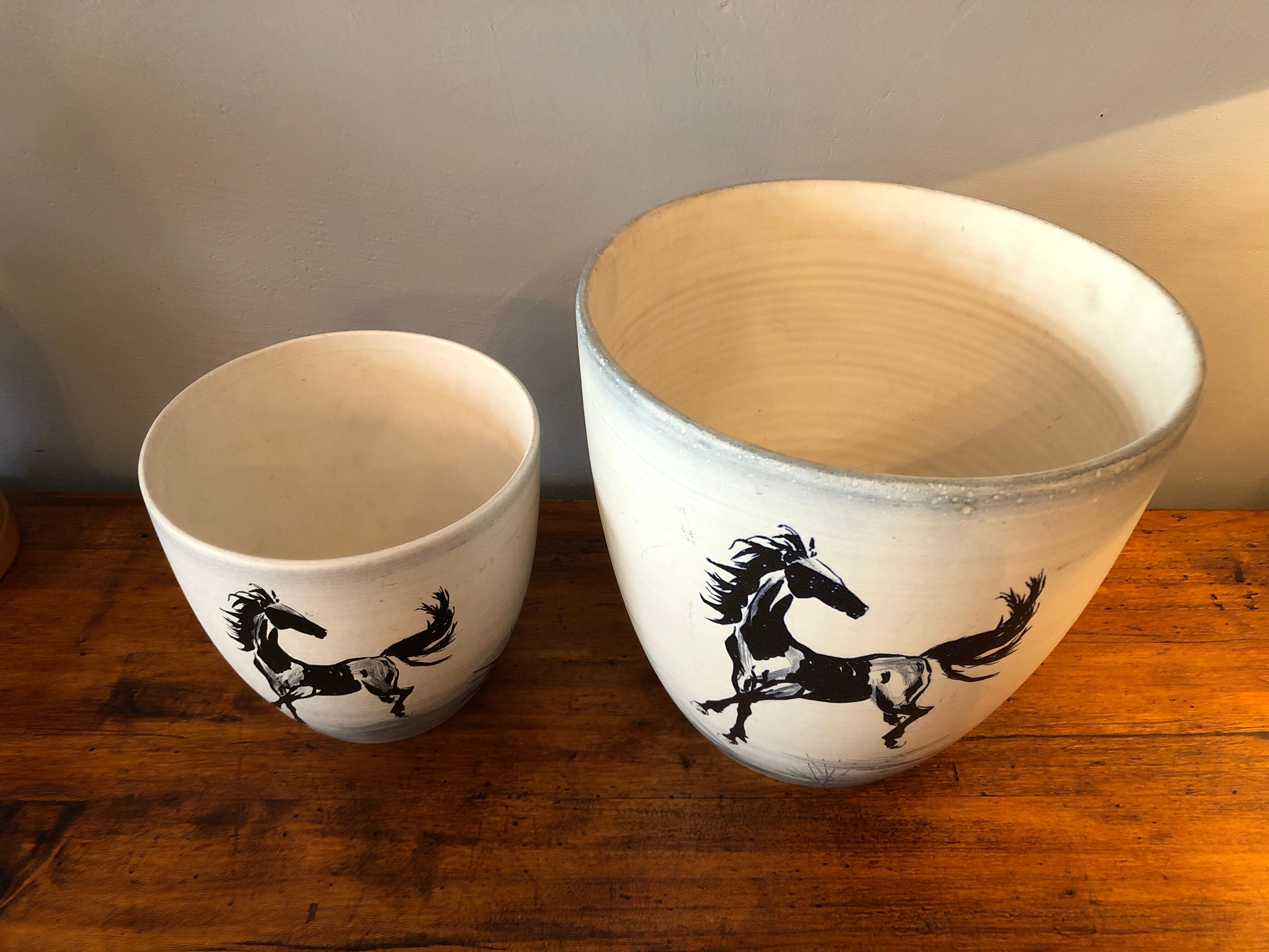Duo de cache-pots en céramique Paul Milet Sèvres