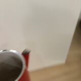 Red enamel coffee maker with filter