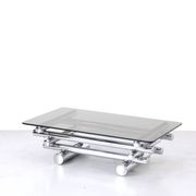 Midcentury 1970s Italian Stacked Chrome Coffee Table