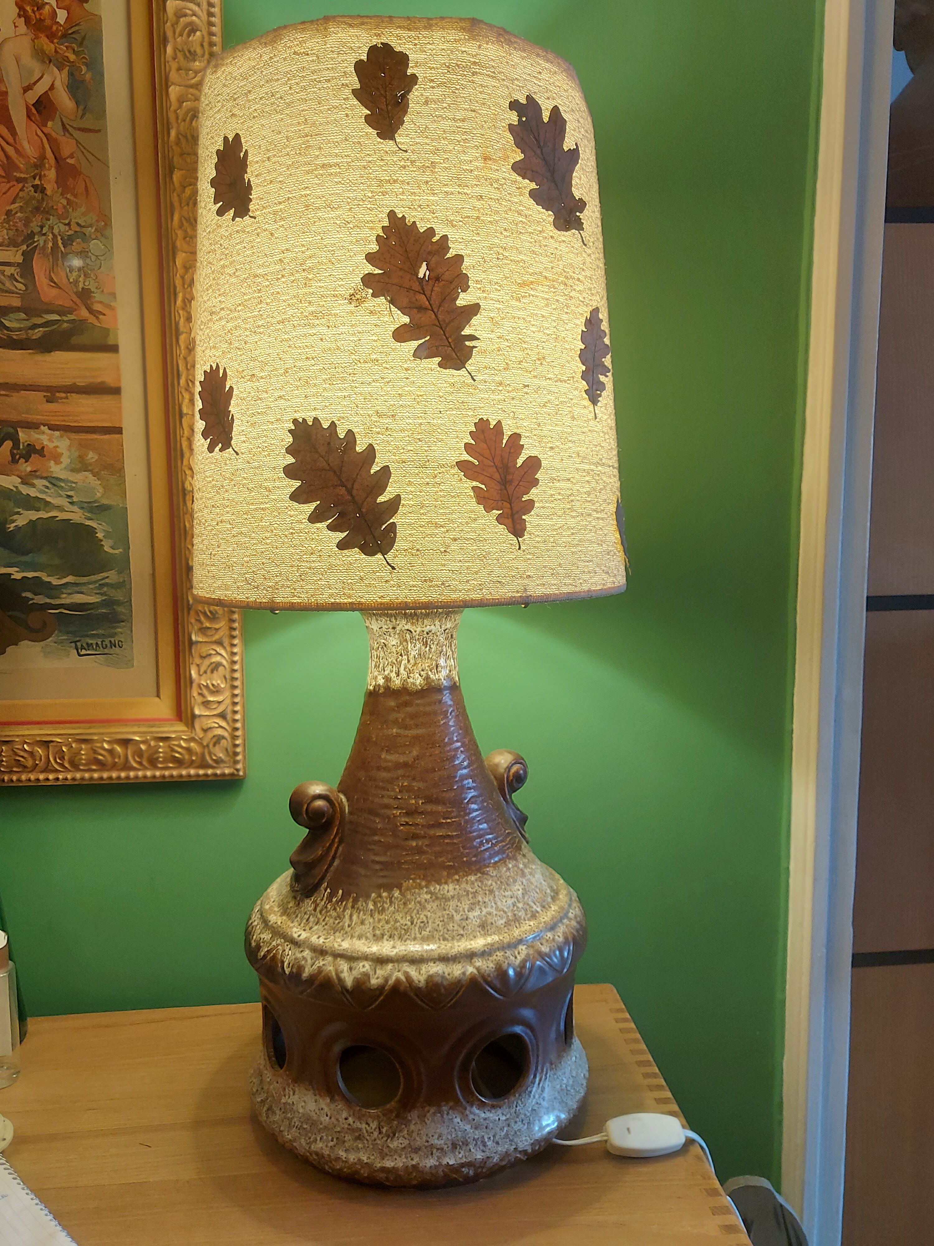 Large vintage ceramic lamp stand70'S