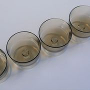 Set of 6 glasses vintage smoked glass model "Sweden" by Luminarc