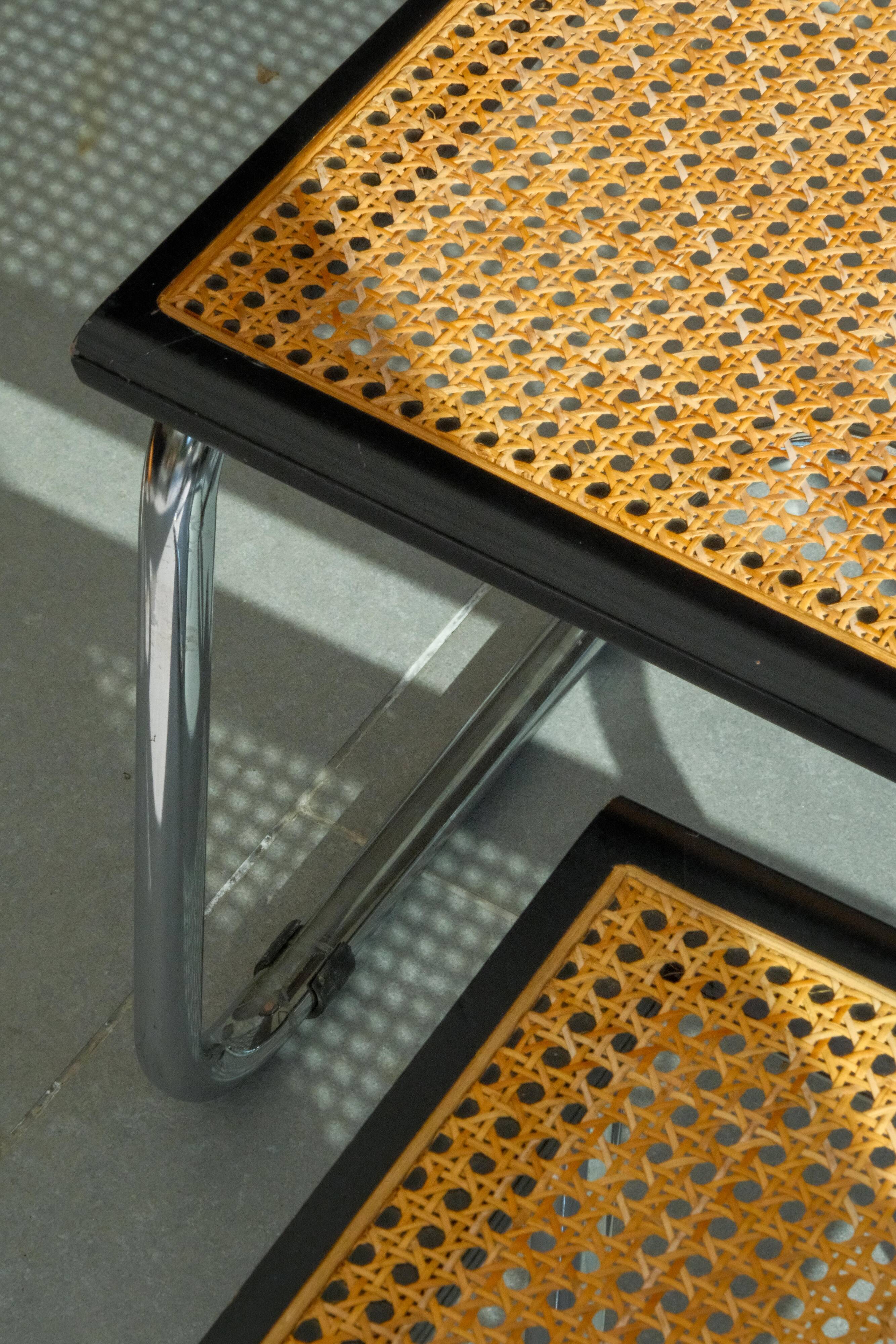 Pair of black Cesca chairs B32 Marcel Breuer