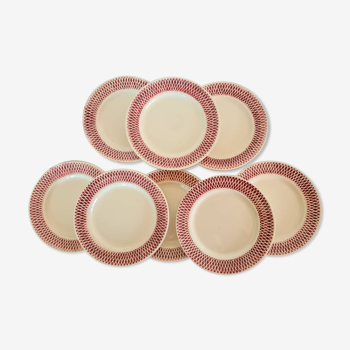 Old X8 dessert plates from the French manufacturer of Badonviller
