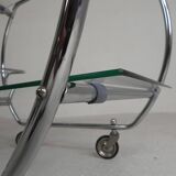 Art Deco trolley, chrome serving cart, 1950s