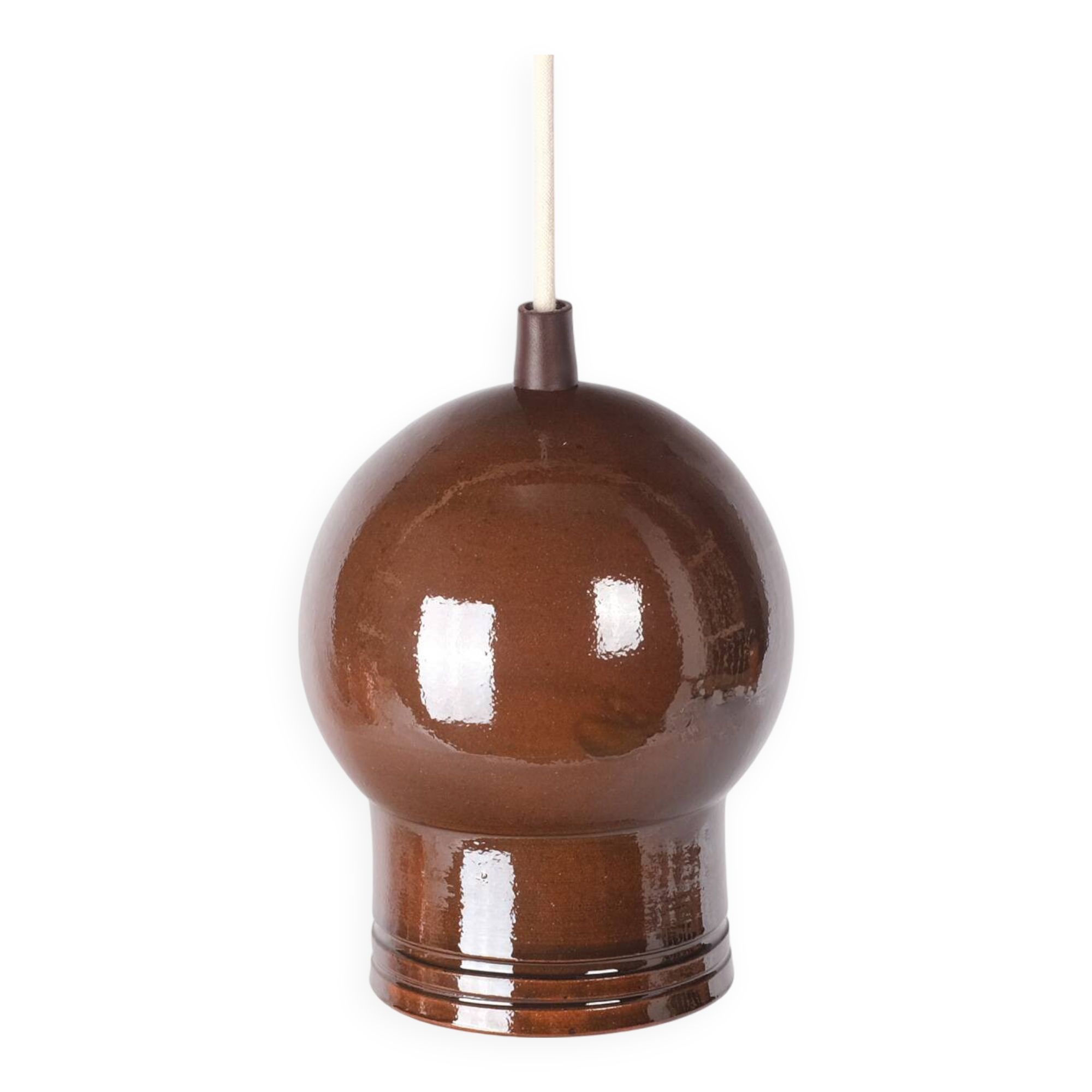 Lampe suspendue en argile verte