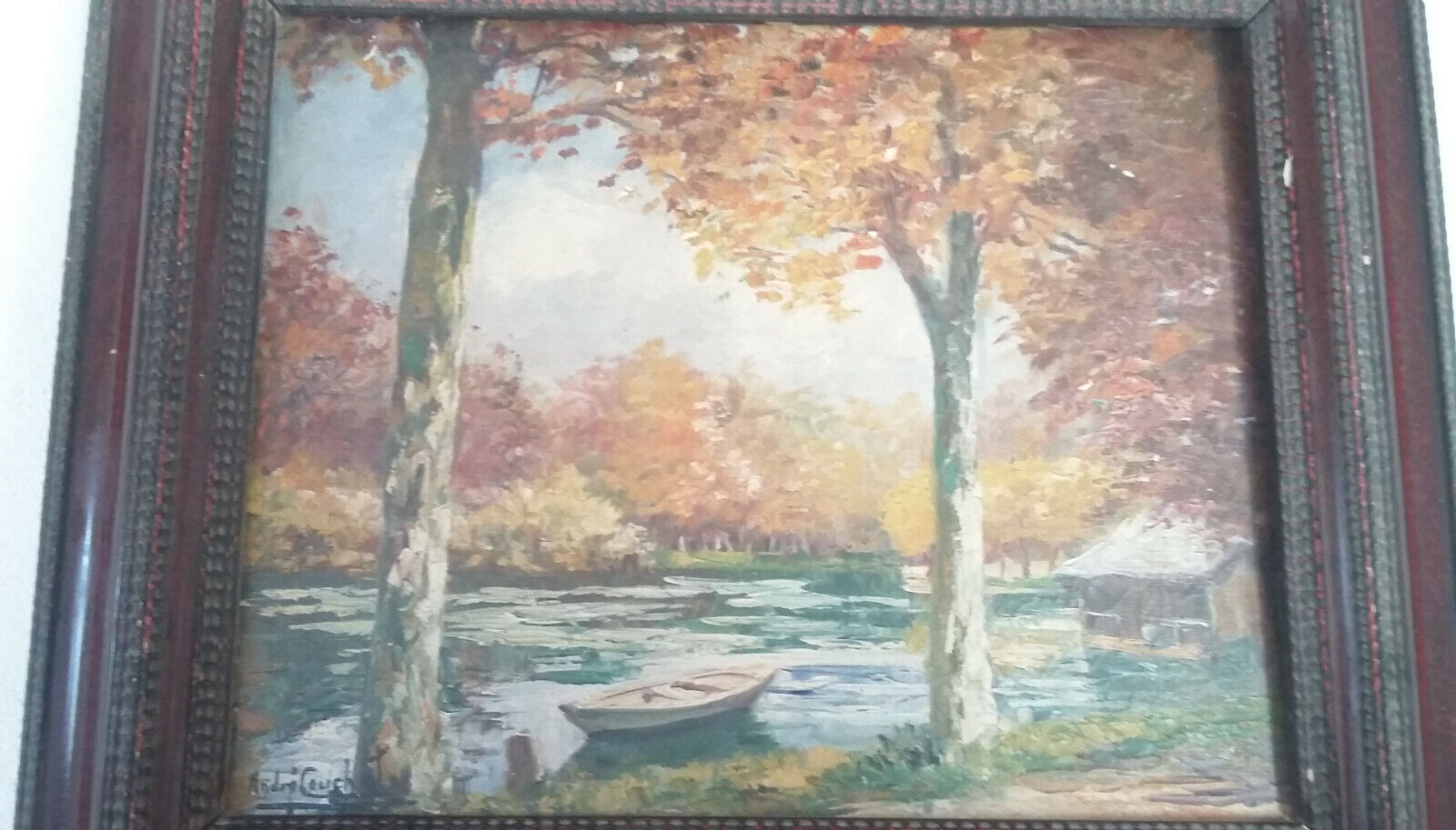 Oil on canvas signed André Couchet Autumn landscape