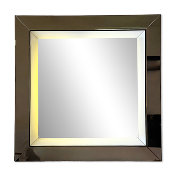 Grand miroir, éclairage intégré – Italie, années 1970