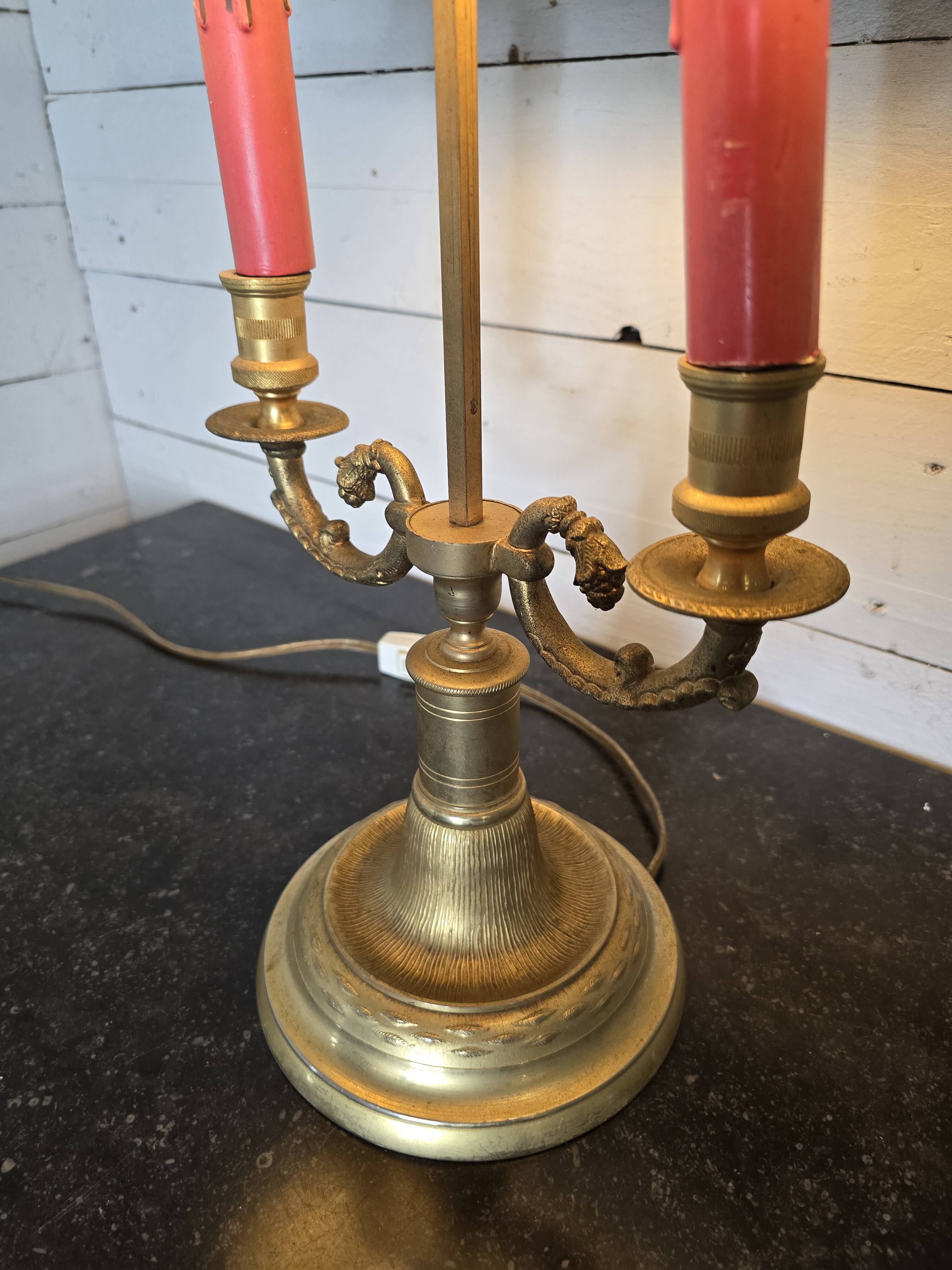 Lampe bouillotte style empire en bronze milieu XXème