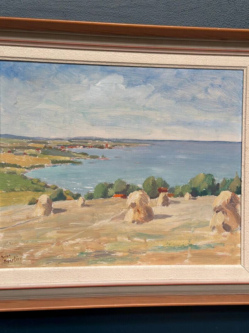 Original Swedish Oil on Panel – “Landscape” by Sven Atterling – Signed – Vintage & Framed – 57 × 49 cm (22.4" × 19.3")