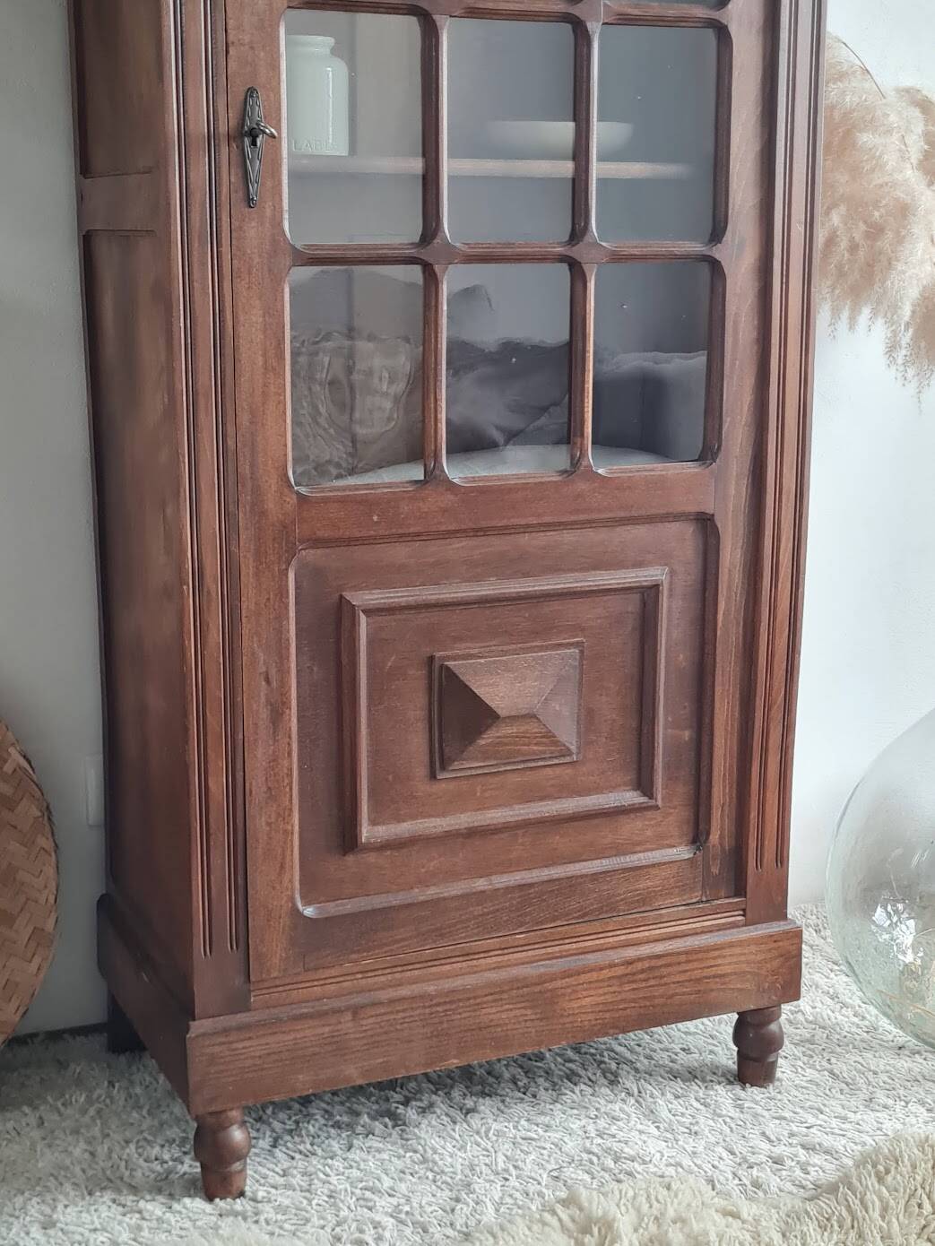 Antique glass-fronted Parisian wardrobe