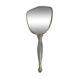 Antique hand mirror with stitched glass