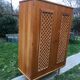 Wooden cabinet and vintage rattan 1950