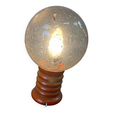 Vintage orange globe lamp / table lamp