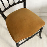 Pair of Napoleon III chairs called "Chiavari" in blackened wood