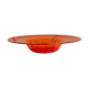 Bol en verre de Murano XL, années 1920, rouge vif avec médaillon central strié, verre décoratif.
