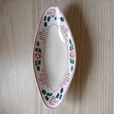 Ravier en céramique ancien, plat à ravier Digoin Sarreguemines, France. Motif floral
