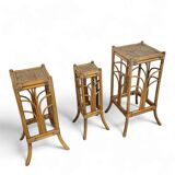 Nesting set bamboo plant stands 1970s