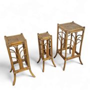 Nesting set bamboo plant stands 1970s