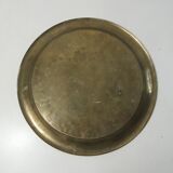 Old moroccan tray in gilded copper