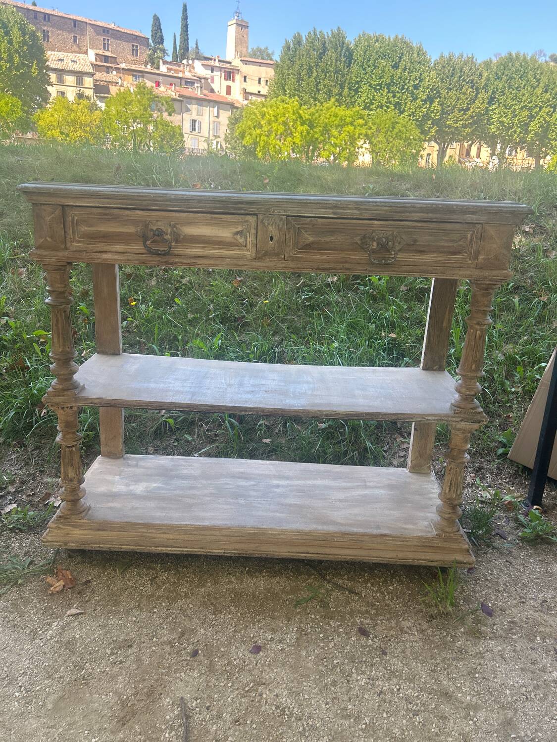 Provençal console – 2 drawers & shelves