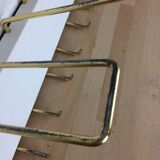 Wall coat rack gold metal and wood 10 hooks