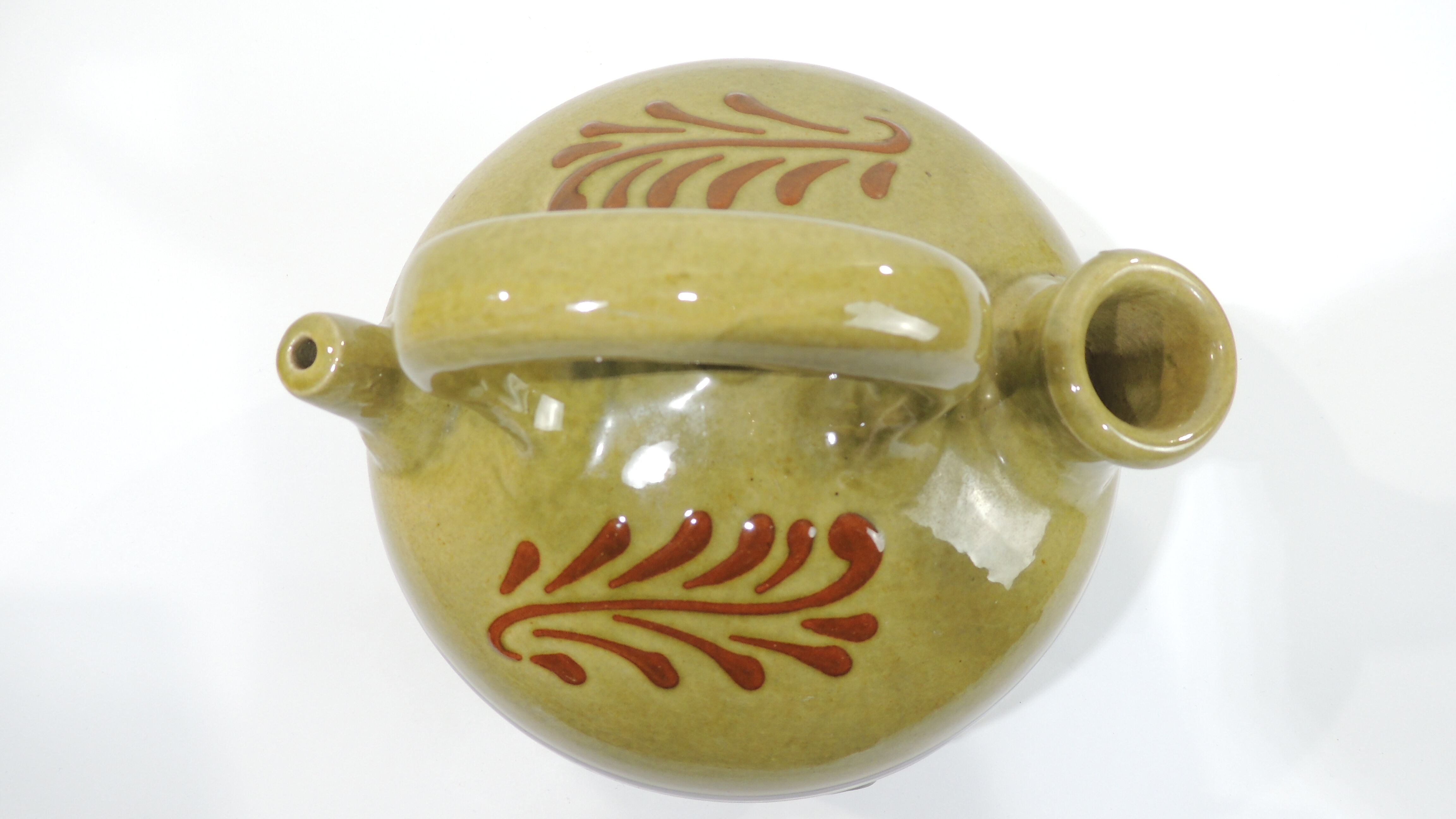 Gargoulette/Glazed terracotta jug/vintage/pitcher