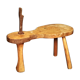 Tabouret de cordonnier vintage en bois massif et métal années 50/60