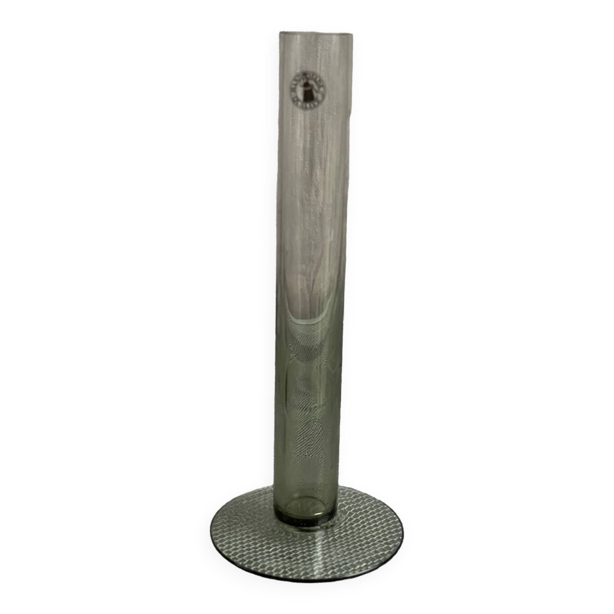 Old transparent soliflore tube vase