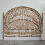 Peacock rattan headboard