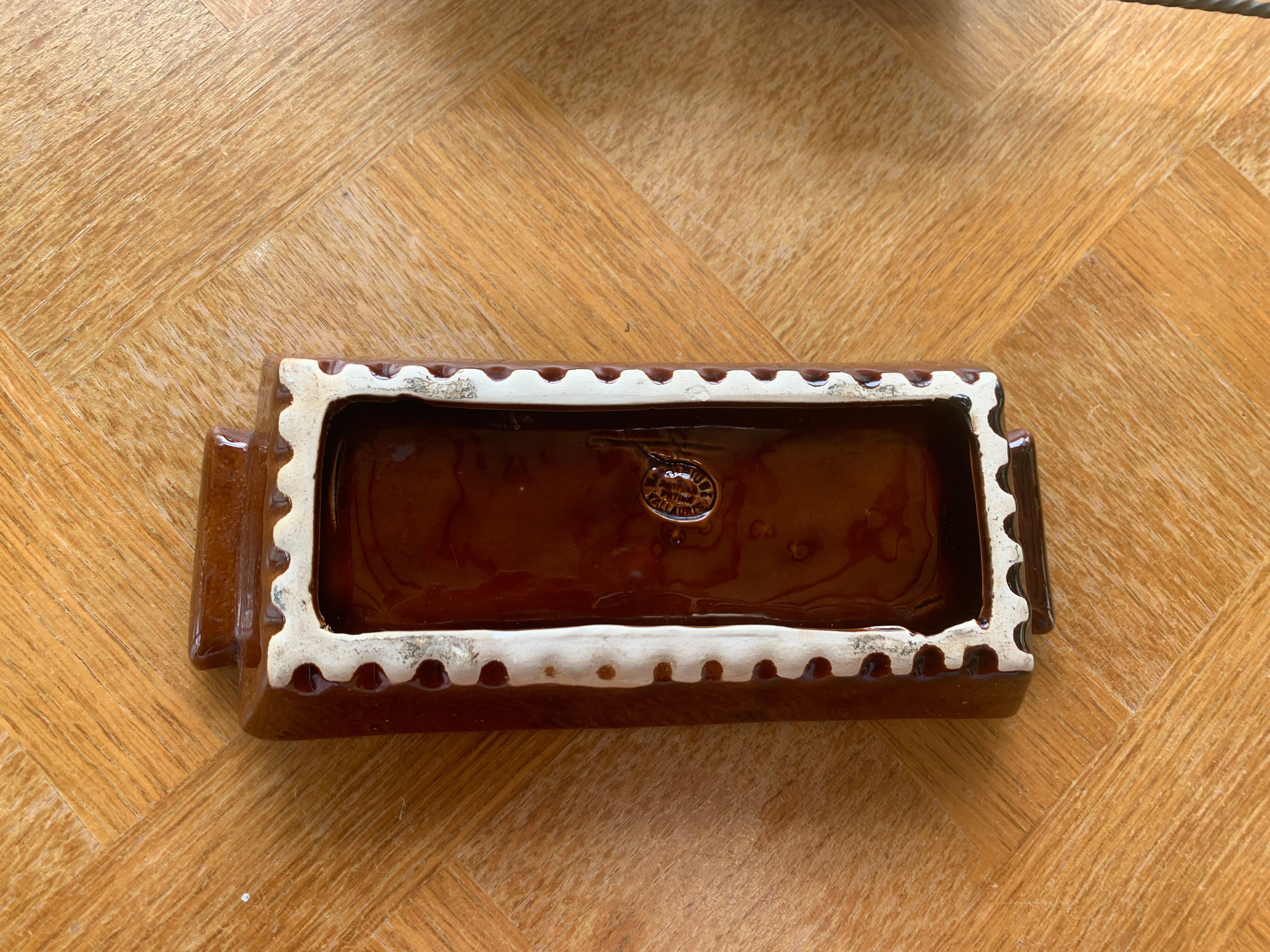 Aperitif servant in glazed ceramic signed by Marius Giuge artisan potter vallauris vintage